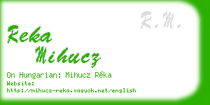 reka mihucz business card
